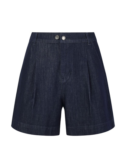 Stretchy Denim Adjustable Waist Women Shorts