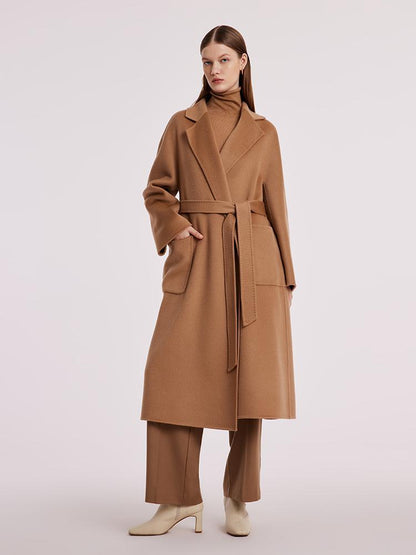 Pure Cashmere Tie-up Women Coat
