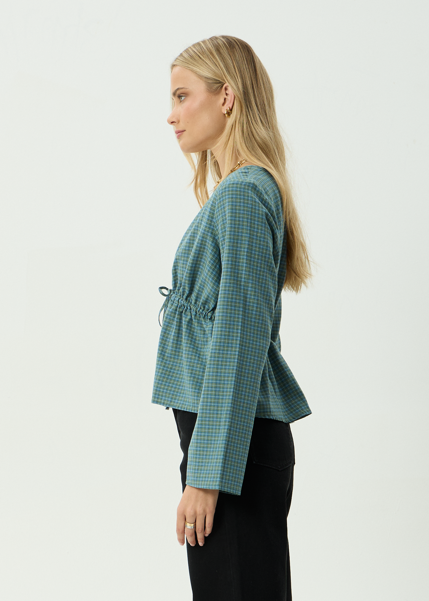 AFENDS Womens Voyager - Tie Top - Deep Olive Voyager