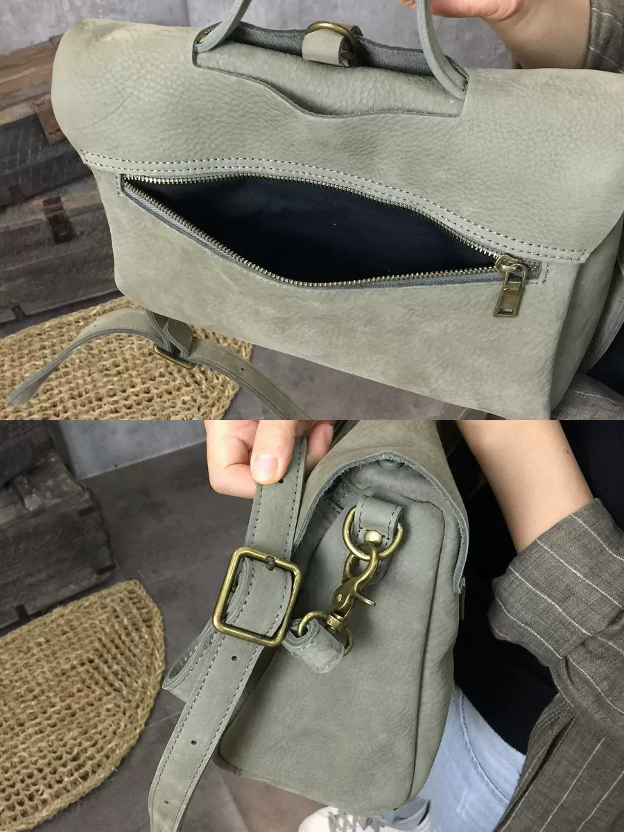 復古翻蓋皮革斜背包