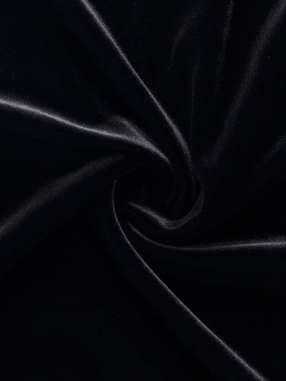 Black Velvet A-Line Elastic Waist Women Skirt