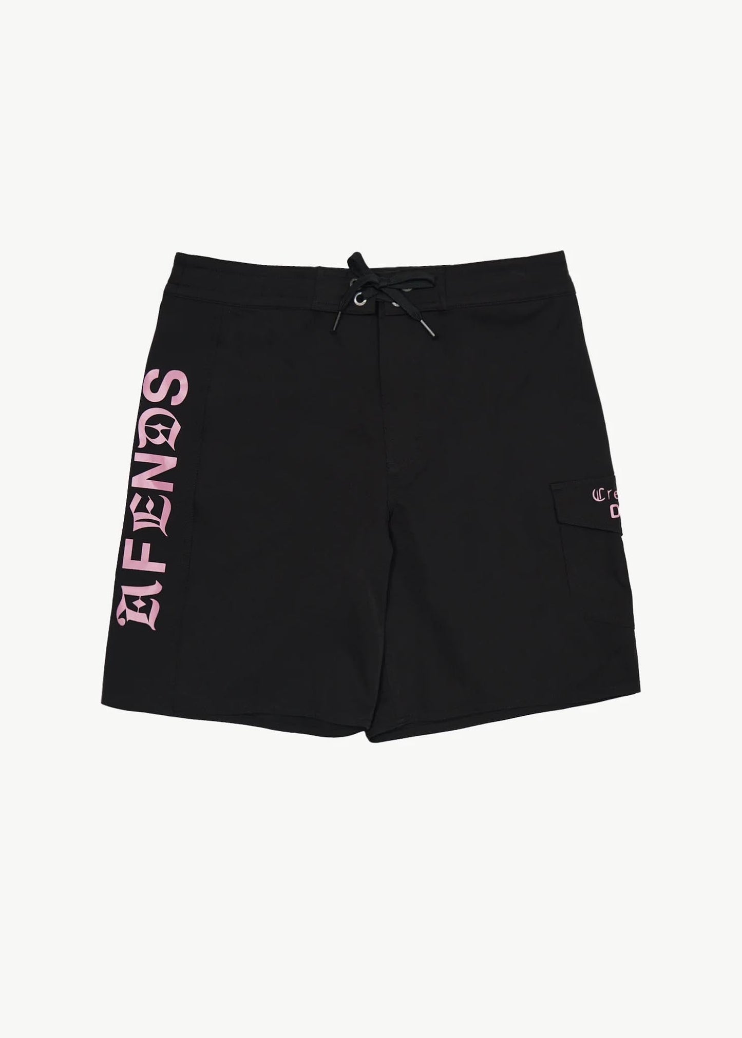 AFENDS Mens Mix Up - Surf Related V2 Boardshort 18" - Black