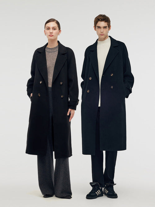 Cashmere And Wool Unisex Wrap Coat