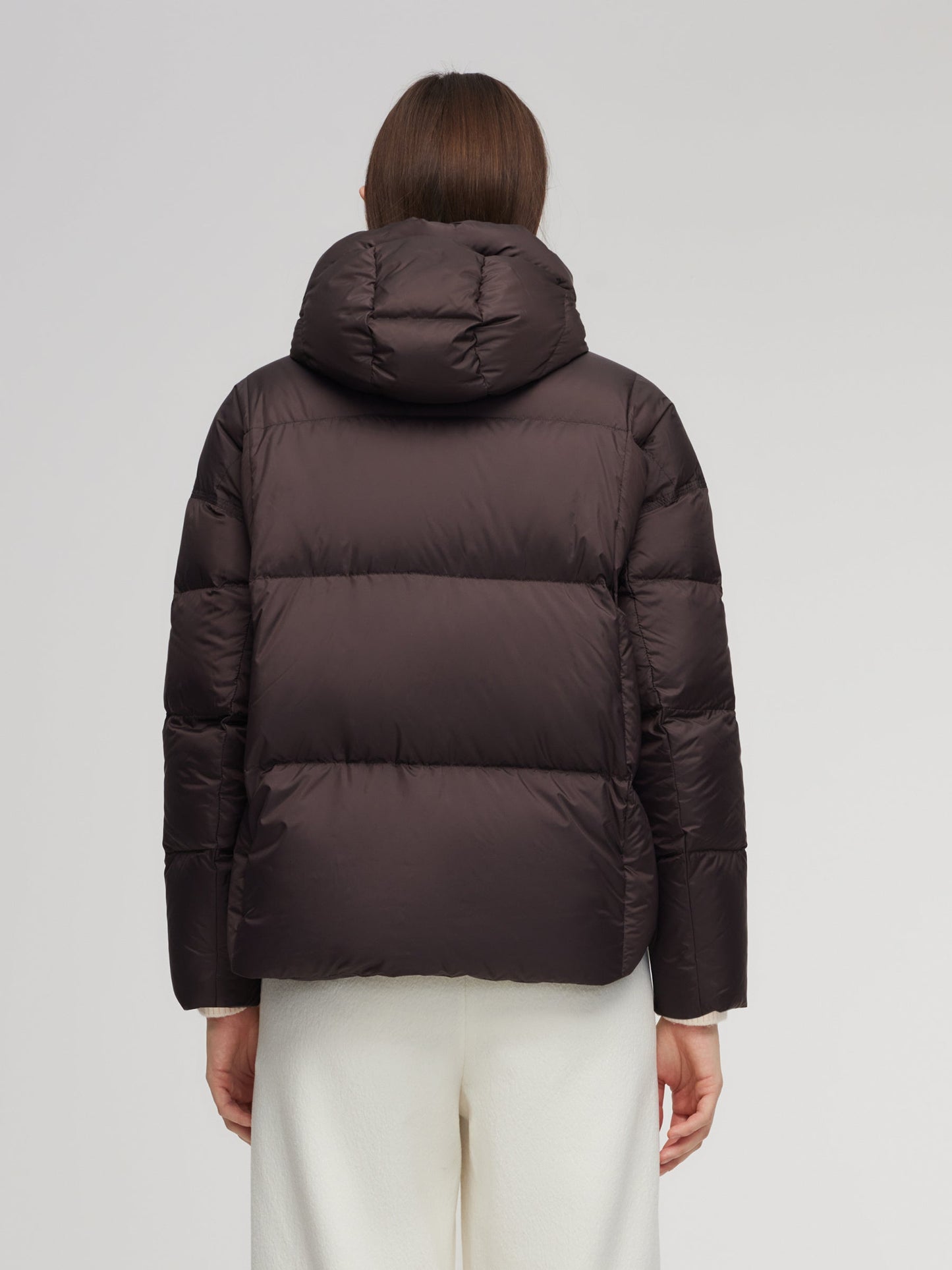 Cocoon Windproof Zip-Up Hooded Goose Down Jacket