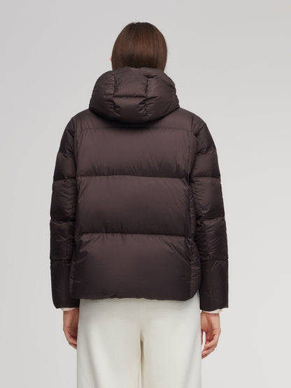 Cocoon Windproof Zip-Up Hooded Goose Down Jacket