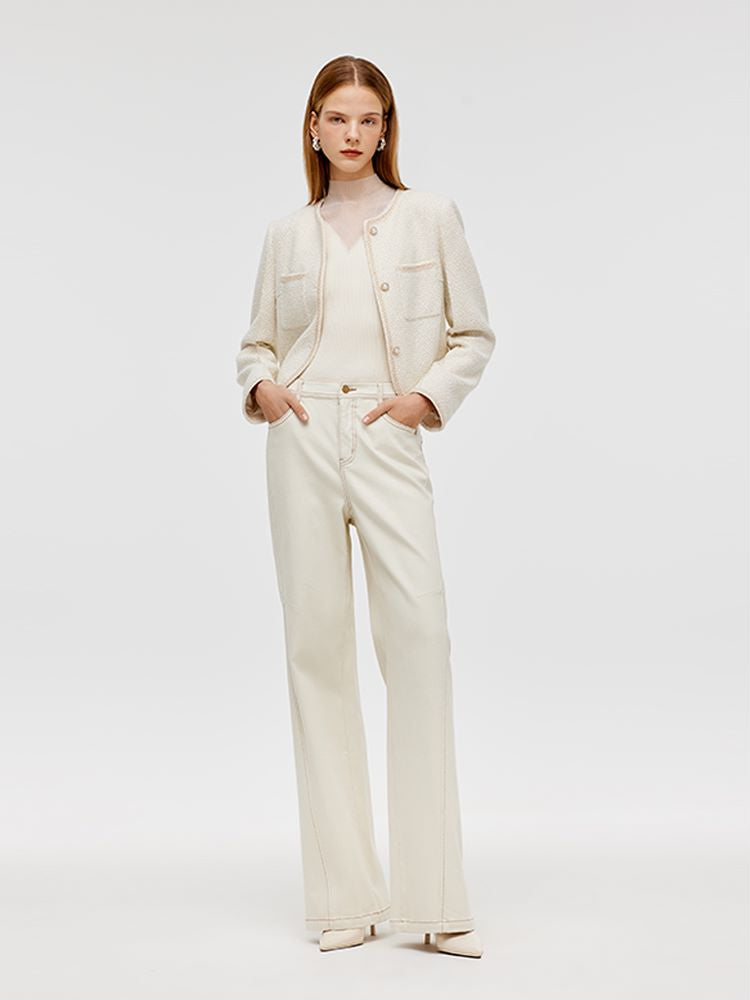 Tweed Boxy Women Crop Jacket