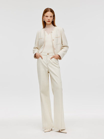 Tweed Boxy Women Crop Jacket