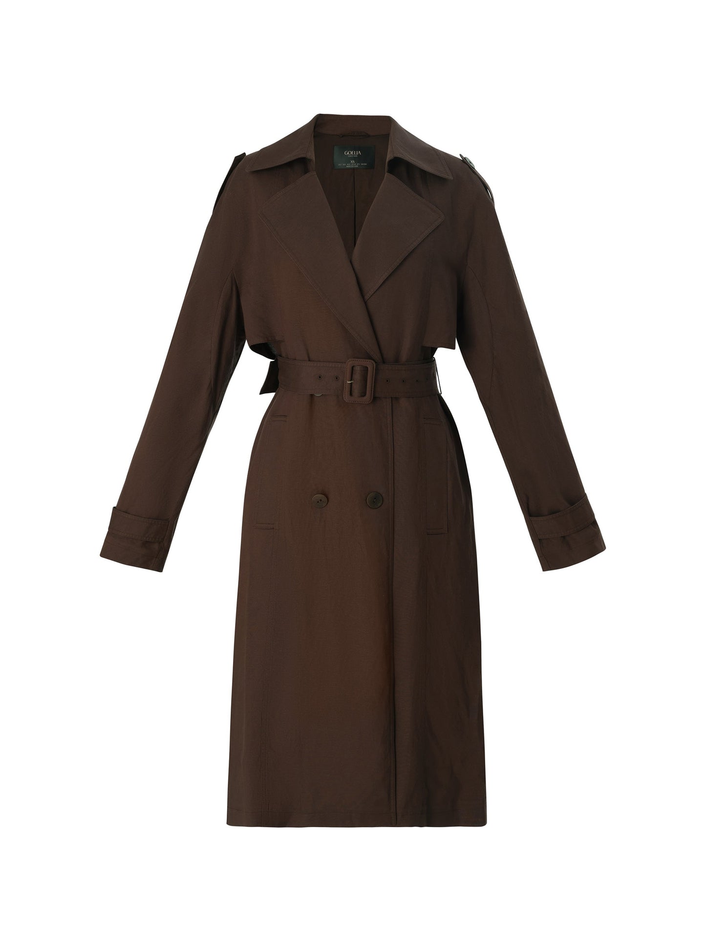 Linen Blend Women Belted Trench Coat