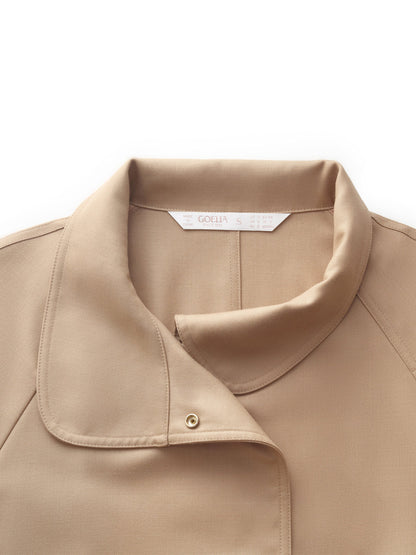 100% Worsted Wool Women Trench Coat