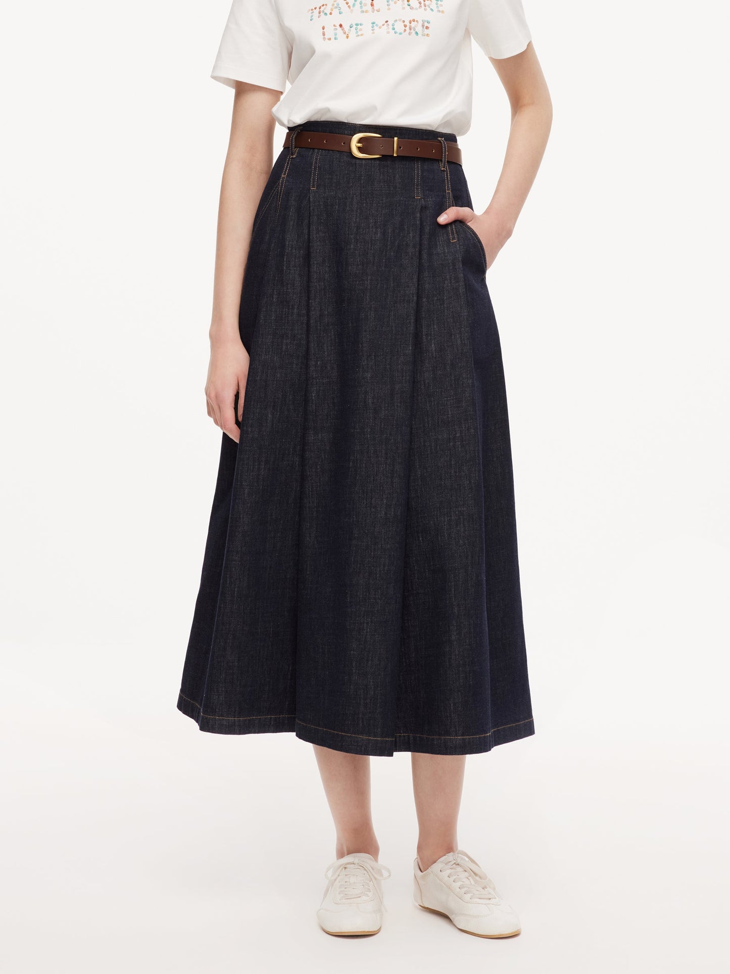 100% Cotton Denim Women Culottes With Belt