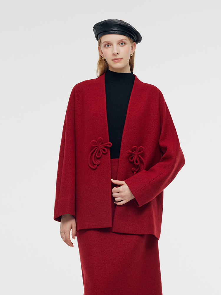 100% Wool New Chinese-Style Women Coat