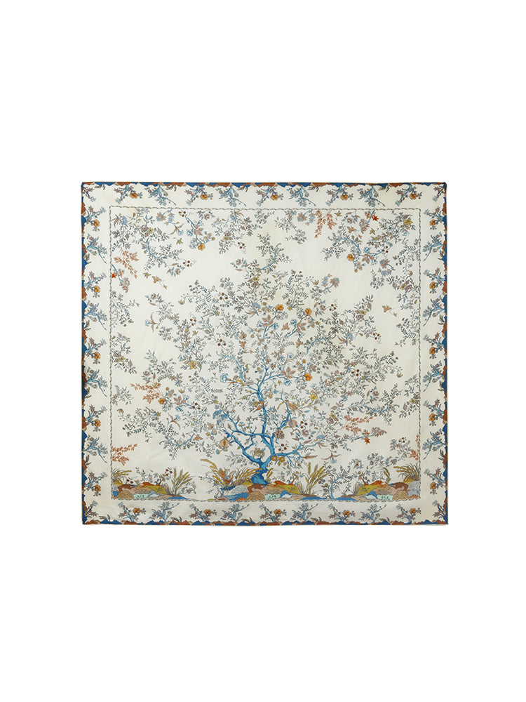 90 Square Printed 14 Momme Mulberry Silk Scarf