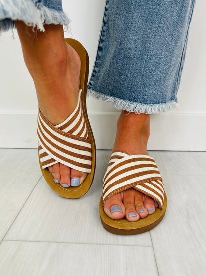 Dockside Dash Sandals In Tan Stripe