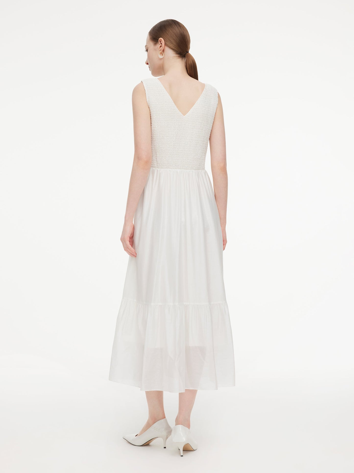 Tencel Blend Reversible Women Sleeveless Maxi Dress With Bowknot Ribbon