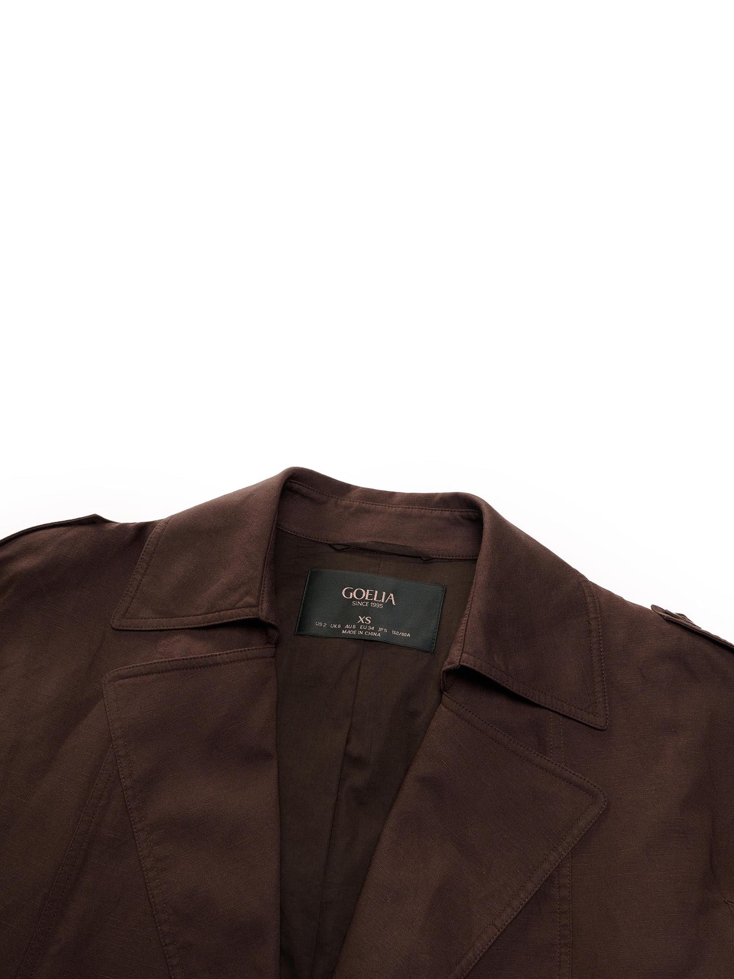 Linen Blend Women Belted Trench Coat
