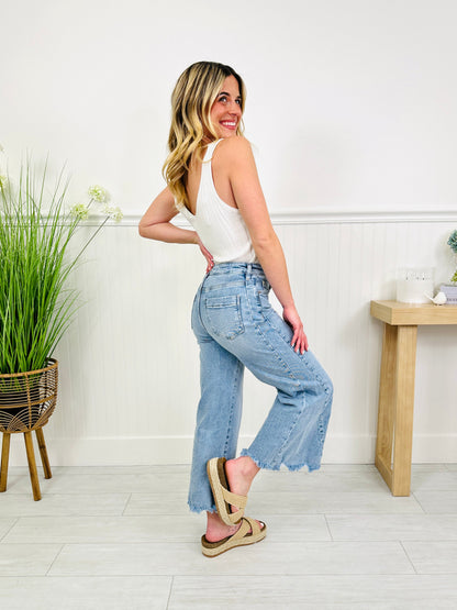 Made To Flatter Tummy Control Wide Leg Cropped Jeans