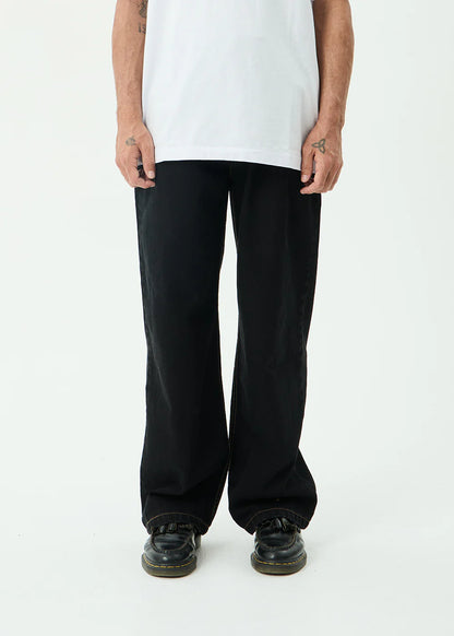 AFENDS Mens Pablo - Denim Baggy Jean - Washed Black