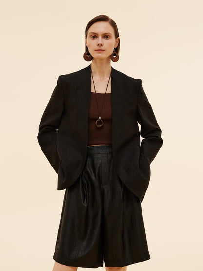 22MM Xiang Yun Silk Unisex Collarless Blazer