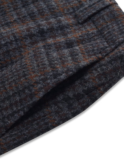 100% Wool Plaid Women Wide Leg Pants