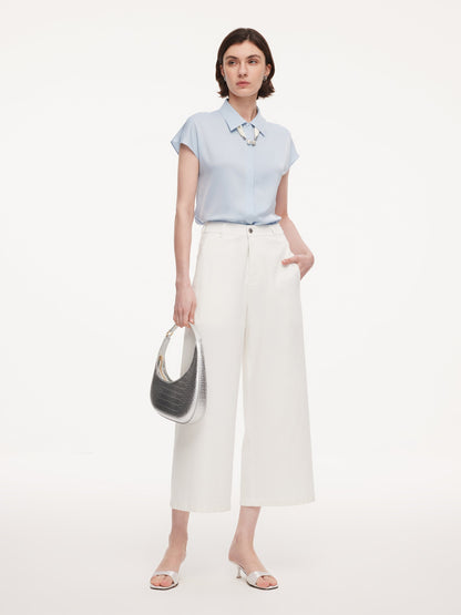 Denim Adjustable Waist Women Ankle-Length Jeans