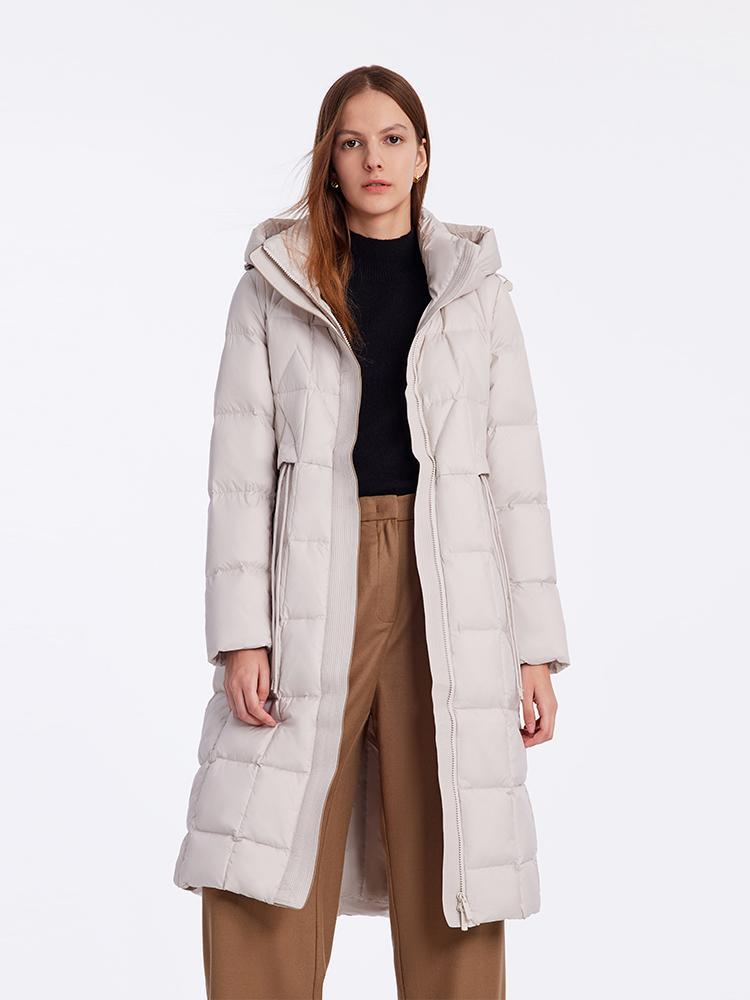 Hooded Pleated Goose Down Garment