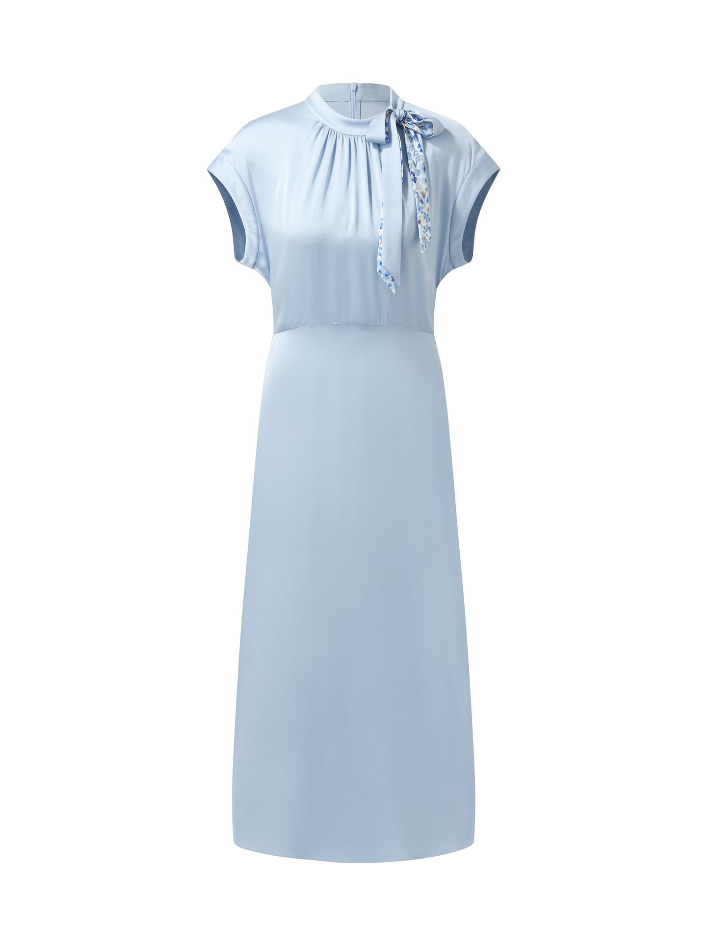 22MM Mulberry Silk Women Midi Dress With Two Silk Scarves