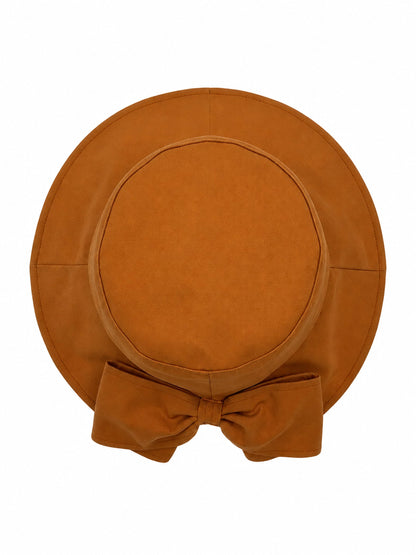 Gold Camel Bowknot Detail Bucket Hat