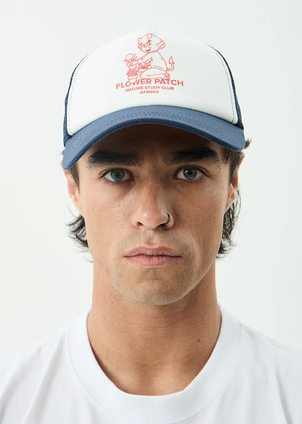 AFENDS Mens Flower Power - Five Panel Cap - Deep Sea
