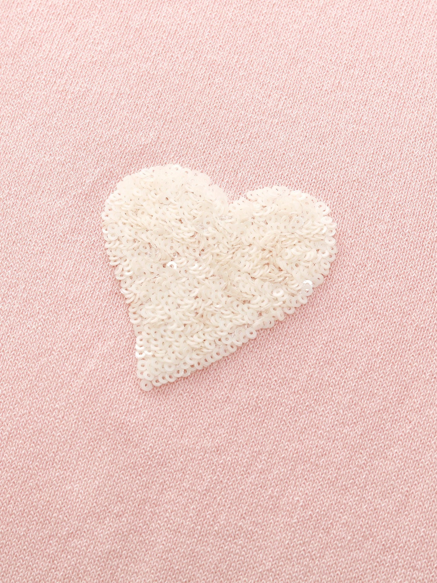 Lyocell Blend Sequined Heart Women Short Sleeve Cardigan