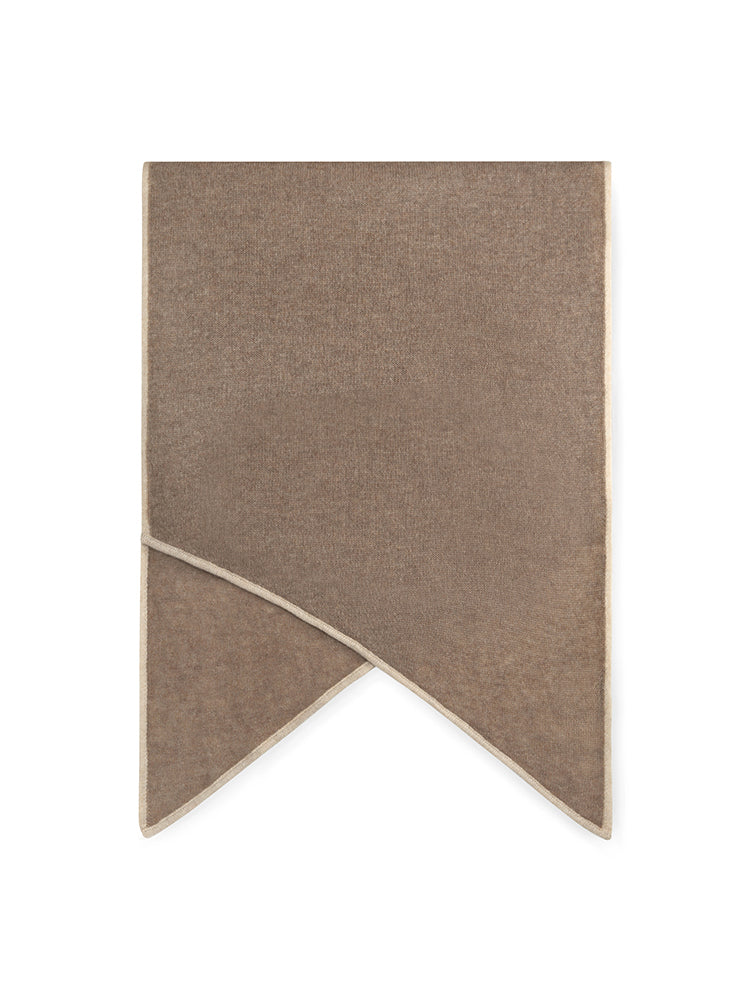 Contrast Trim Asymmectrical Cashmere Scarf