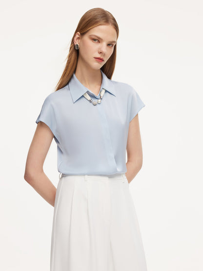 22MM Mulberry Silk Women Shirt With Silk Scarf