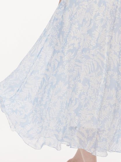10MM Mulberry Silk Floral Print Women Skirt With Scrunchie
