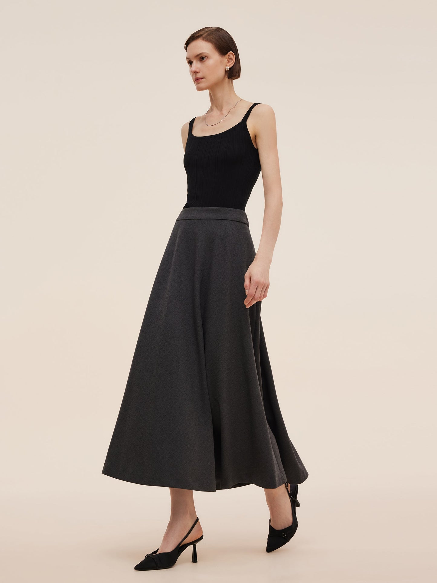 Worsted Wool Blend A-Line Women Skirt