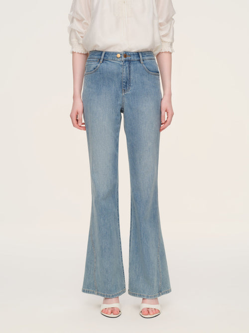 Cotton Denim Stretch Women Flared Jeans