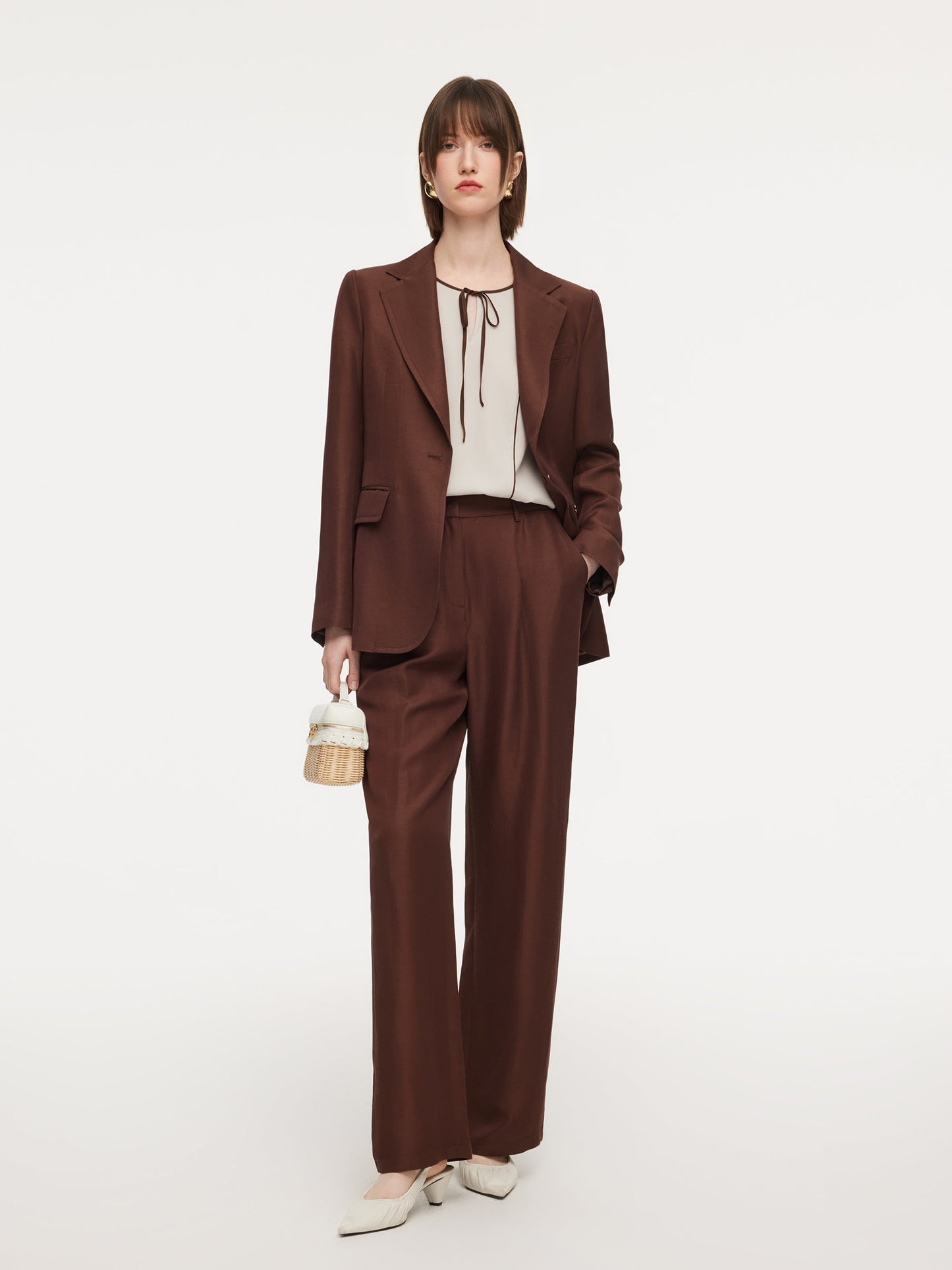 Tencel Acetate Linen Blend Women Blazer