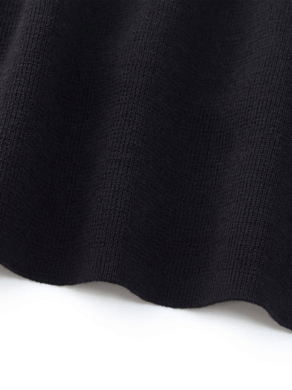 Tencel Blend Color Block Women Cut-Out Knit Top