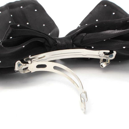 Black Diamante Bow Hair Clip