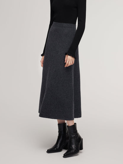 100% Wool A-Line Women Flared Skirt