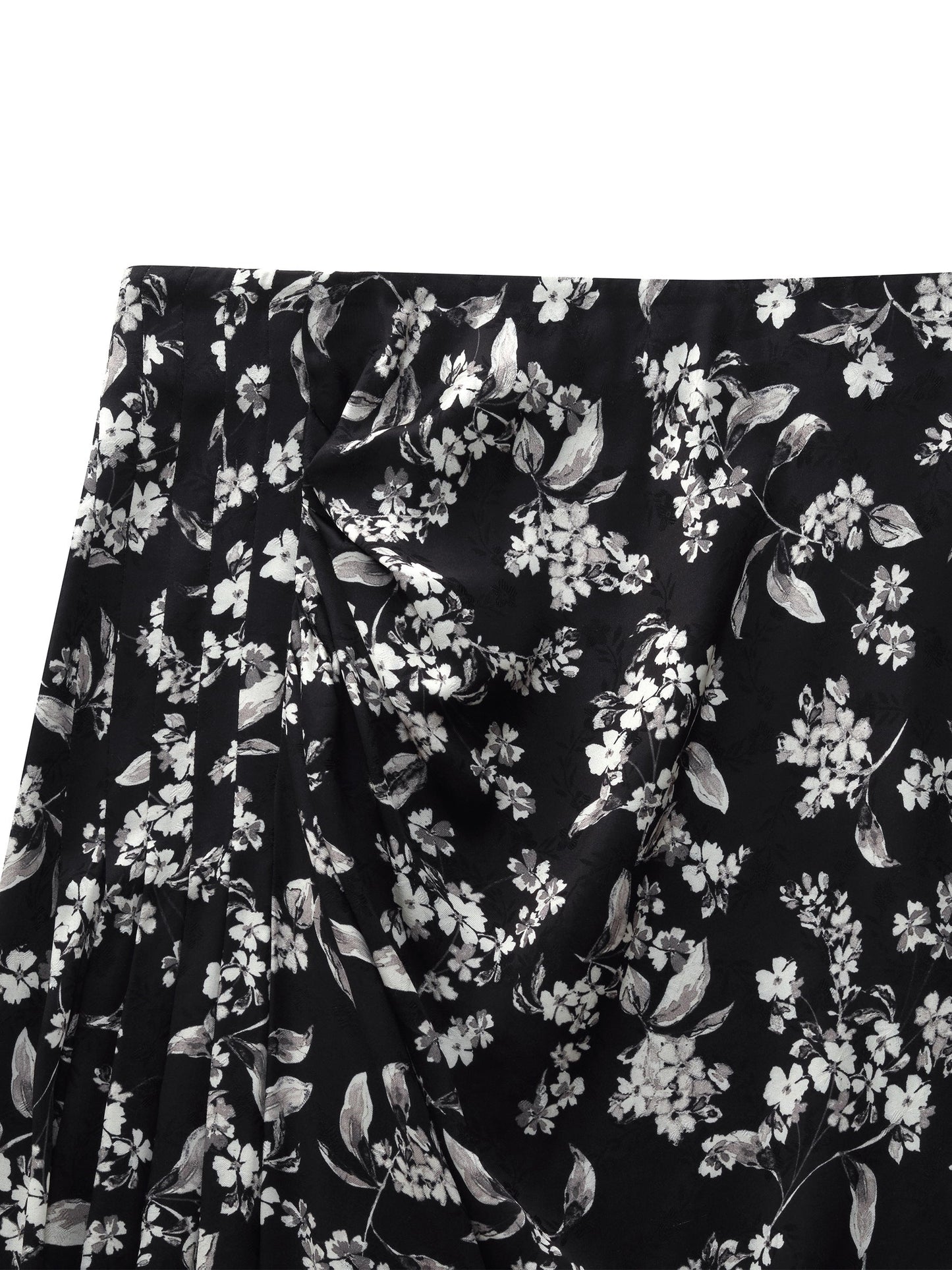 Floral Print Side Slit Twist Front Women H-Line Skirt