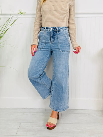 Style Standard Tummy Control Cropped Wide Leg Jeans In Multiple Inseams