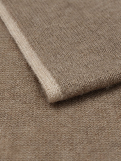 Contrast Trim Asymmectrical Cashmere Scarf