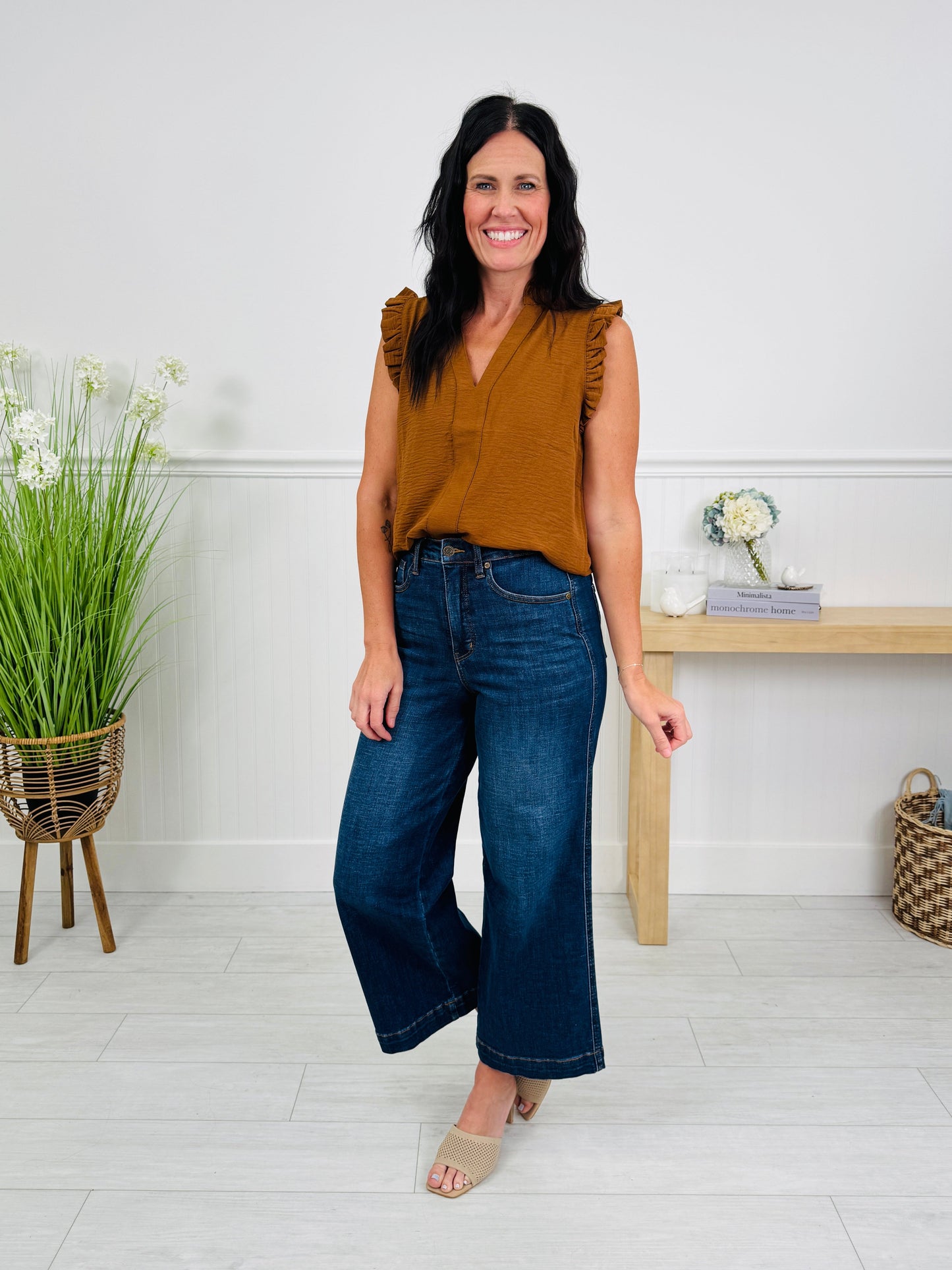 Judy Blue Set The Standard Tummy Control Ankle Wide Jeans