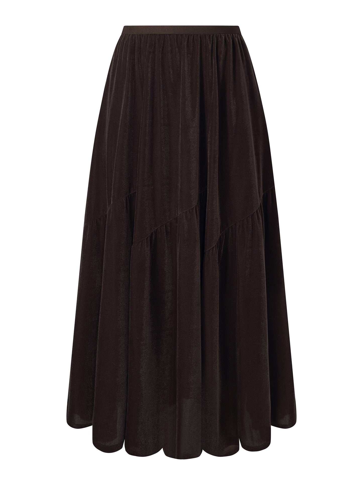 Velvet A-Line Elastic Waist Women Skirt