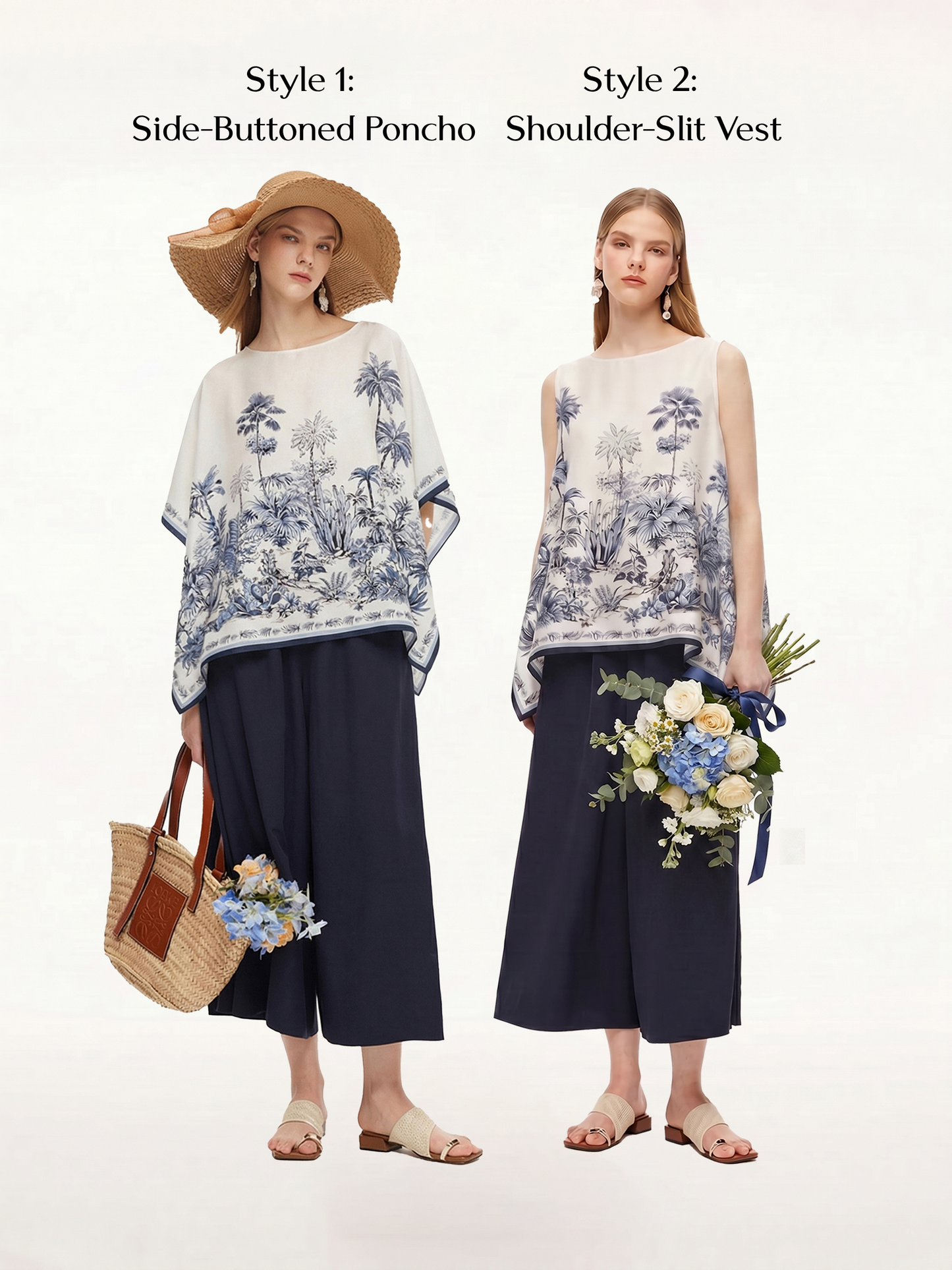 12MM Mulberry Silk Floral Print Women Cape Blouse
