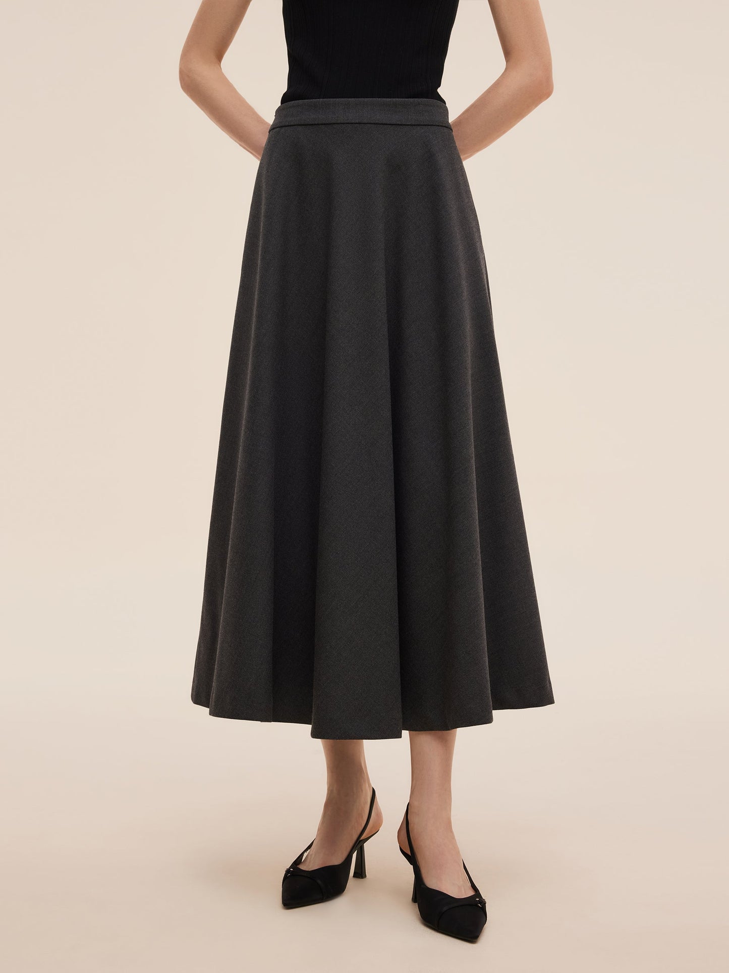 Worsted Wool Blend A-Line Women Skirt