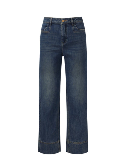 Denim Women Ankle-Length Cuffed Jeans