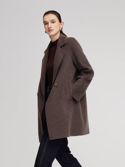 Wool Camel Hair Blend Double-Faced Women Coat
