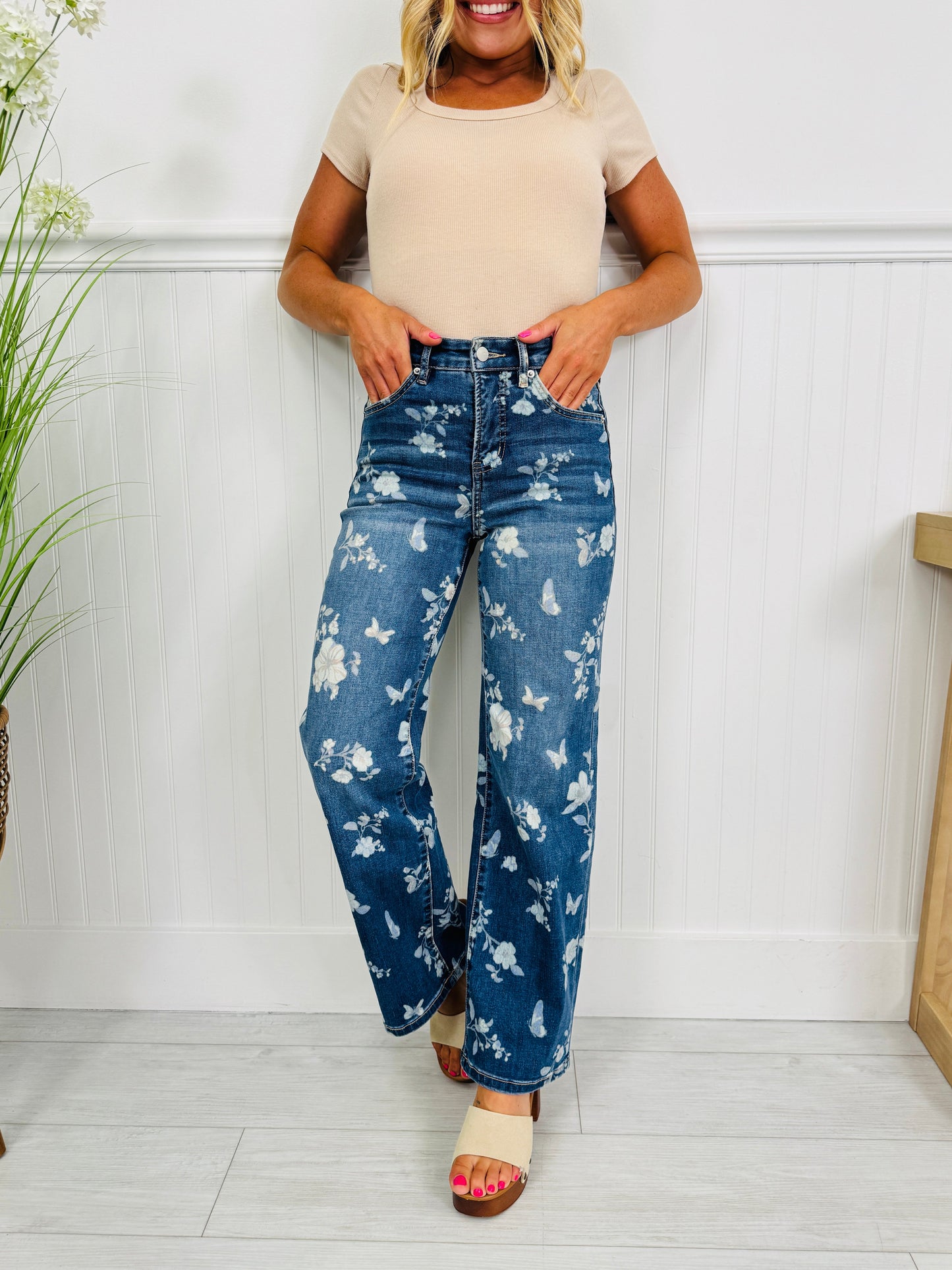 Garden Party Tummy Control Wide Leg Jeans