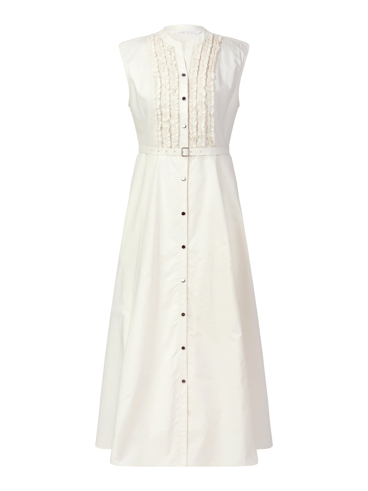 100% Cotton Gather-waisted Women Cap Sleeve Maxi Dress With Two Belts