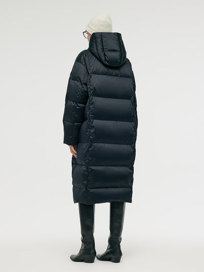 Unisex Hooded Long Goose Down Coat